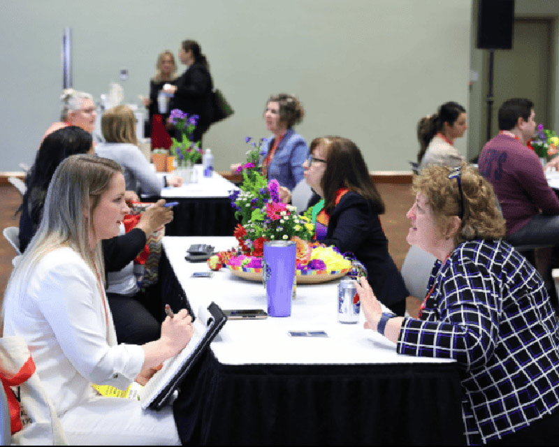 retirees at networking event